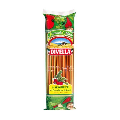 Spagheti pasta with tomatoes and spinach, DIVELLA, 500 g